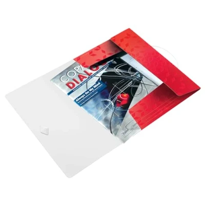 Afbeelding van Leitz WOW elastomap met 3 kleppen, uit PP, ft A4, rood 10 stuks
