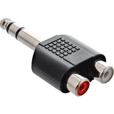 Afbeelding van Audio adapter 6,3 mm klink stekker op 2 x cinch stereo
