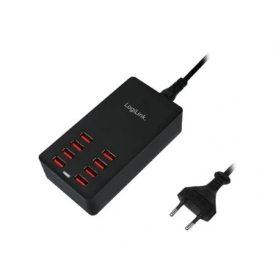 Image de LogiLink Table Charger Adaptateur secteur 44 Watt 8.8 A 8 connecteurs de sortie (8 x 4 pin USB Type A) noir