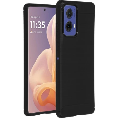 Afbeelding van imoshion Hoesje Geschikt voor Motorola Moto G85 Siliconen Brushed Backcover Zwart