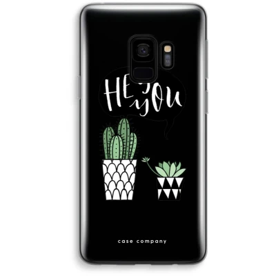 Afbeelding van Case Company® hoesje geschikt voor Samsung Galaxy S9 Hey you cactus Soft Cover Telefoonhoesje Bescherming aan alle Kanten en Schermrand