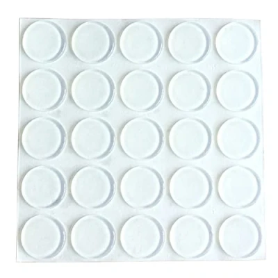 Afbeelding van 25 stuks rubberen buffers, transparant, rond, diameter 20 mm x dikte 2 mm, zelfklevende voetjes