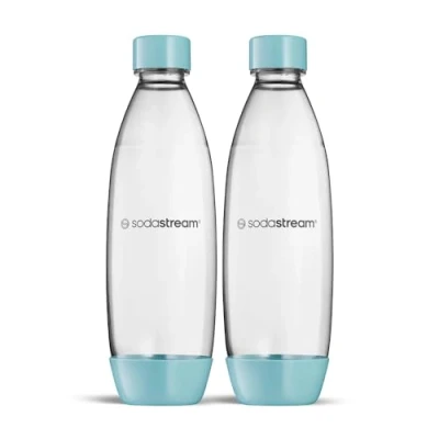 Afbeelding van Sodastream 2 vaatwasmachinebestendige gesmolten flessen voor DUO, TERRA, ET ART, GAIA, kleur lichtblauw