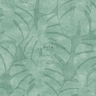 Afbeelding van ESTAhome behang monstera bladeren mintgroen 139003 0,53 x 10,05 m