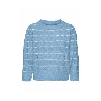 Afbeelding van Vero Moda Vmnewleonor 3/4 Oneck BOO Trui, Dames, Maat: Large, Airy blue