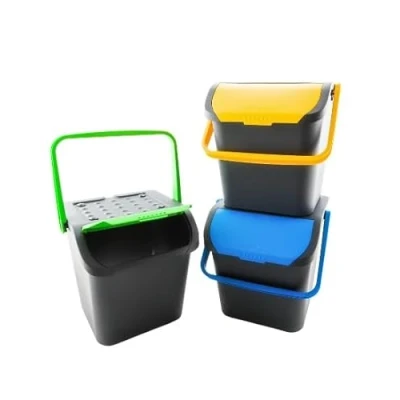 Afbeelding van Ecoplast IRPot Ecologic EC35 Vuilnisbak, 35 l, zwart, groen, blauw, geel, 3 stuks