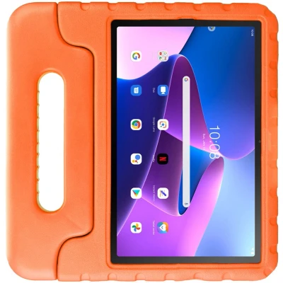 Afbeelding van HappyCase Kinder Tablethoes Geschikt voor Lenovo Tab M10 Plus/FHD Plus Kindvriendelijke Hoes Beschemhoes Kinderhoes met Handvat en Standaard Oranje