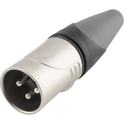 Afbeelding van Hicon HI X3CM HD XLR connector Stekker, recht Aantal polen: 3 Zwart, Zilver 1 stuk(s)