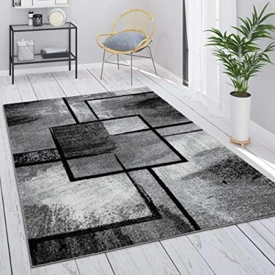 Afbeelding van Paco Home Vloerkleed Grijs Woonkamer Vintage Laagpolig Geometrisch Abstract Patroon 240x340 cm