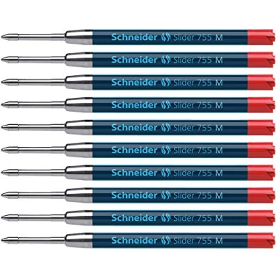 Afbeelding van balpenvulling Schneider Slider 755 M rood doos met 10 stuks