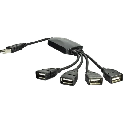 Afbeelding van Akyga Hub USB 2.0 AK AD 13 4 porty czarn (USB A, 4 Havens), Docking station + hub, Zwart