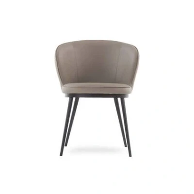 Afbeelding van Giga Meubel Eetkamerstoel Gain Taupe PU Leer Zithoogte 48cm