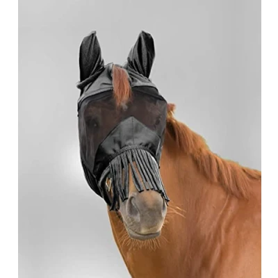 Afbeelding van Waldhausen Vliegenmasker Premium met Oren Zwart XFull