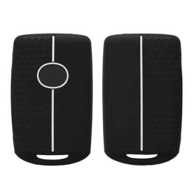 Afbeelding van kwmobile autosleutel hoesje geschikt voor Mazda 3 Knoppen CX30 CX50 CX60 CX90 MX 30 hoes Siliconen behuizing Auto sleutel case met honingraat Sleuteletui in zwart / wit