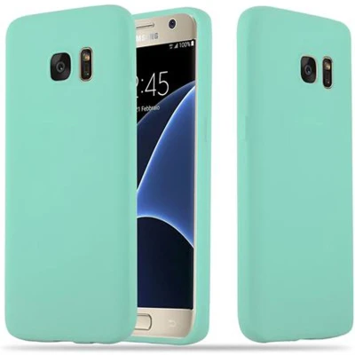 Afbeelding van Cadorabo Hoesje geschikt voor Samsung Galaxy S7 in CANDY BLAUW Beschermhoes gemaakt van flexibel TPU silicone Case Cover