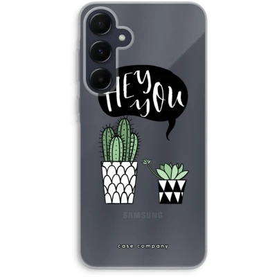 Afbeelding van Case Company® hoesje geschikt voor Samsung Galaxy A55 Hey you cactus Soft Cover Telefoonhoesje Bescherming aan alle Kanten en Schermrand