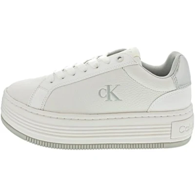 Afbeelding van Calvin Klein Jeans BOLD LACE Sneakers laag, Dames, Maat: 41, Bright white/silver Leer en imitatieleer