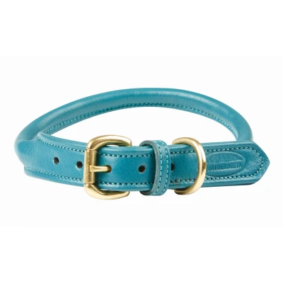 Image de Weatherbeeta Collier pour Chien Rolled Leather Teal XXL