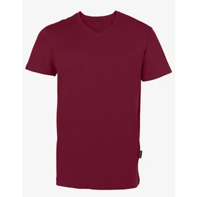 Afbeelding van Herenshirt &#039;Luxury V Neck Tee&#039; met korte mouwen Bordeaux S