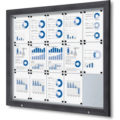 Afbeelding van Vergrendelbaar Notitiebord Outdoor SCT met Gasveer 15 X A4 Antraciet Syna SCT15XA4PHC7016JS Horeca &amp; Professioneel