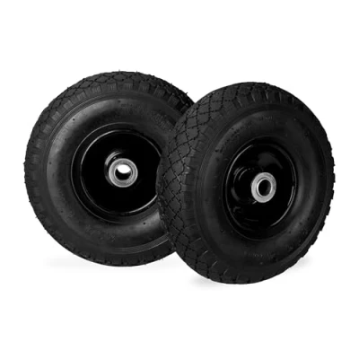 Afbeelding van Relaxdays steekwagenwiel 3.00 4 luchtbank steekwagen 360x85 mm reserve band 2 stuks zwart