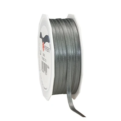 Afbeelding van dit Pattberg cadeau lint, satijn, leisteen (grijs), 50 meter, voor geschenkverpakkingen, 0,6 cm breed, decoratielint geschenken, elke gelegenheid