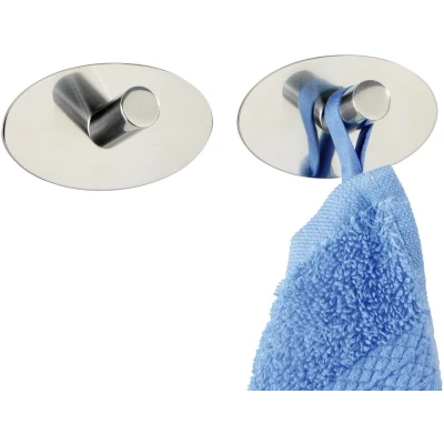 Afbeelding van Wenko Wandhaken Piceno 6,5 Cm Rvs Zilver 2 Stuks