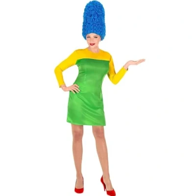 Afbeelding van Widmann The Simpsons Kostuum Mevrouw Simpson Cartoon Blauw, Geel, Groen Medium Carnavalskleding Verkleedkleding