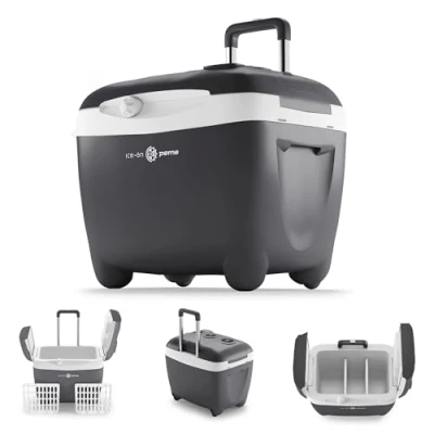 Afbeelding van PEME Vital Elektrische Koelbox, 50 liter, 12V, 220/230 Volt AC/DC, Aansluiting voor Auto en Camping, thermo elektrisch Frigobox Dark Sky