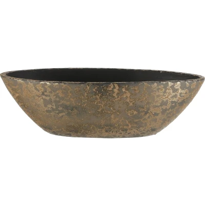 Afbeelding van Mica Decorations Clemente Ovale Bloempot 48x19x15 cm Terra Goud