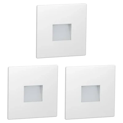 Afbeelding van ledscom.de LED trapverlichting/traplicht FOW voor binnen en buiten, downlight, hoekig, 85 x 85mm, warm wit, 3st.