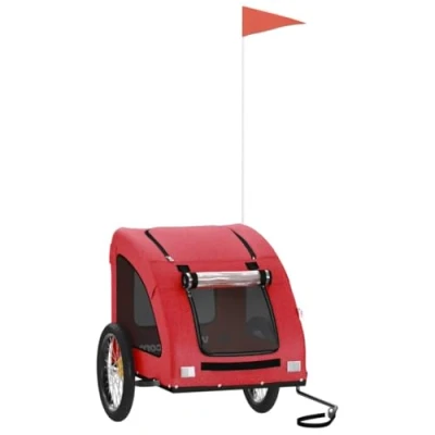 Afbeelding van vidaXL Hondenfietstrailer oxford stof en ijzer rood