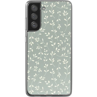 Afbeelding van imoshion hoesje Geschikt voor Samsung Galaxy S21 FE Design Smoke Green Flowers