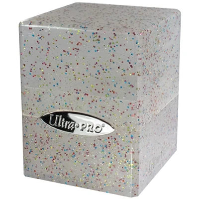 Afbeelding van Ultra Pro Speelbox met 100 satijnen kubuskaarten (glitterkristal) bescherm je speelkaarten, sportkaarten of verzamelkaarten in de elegante glitterdoos, perfect