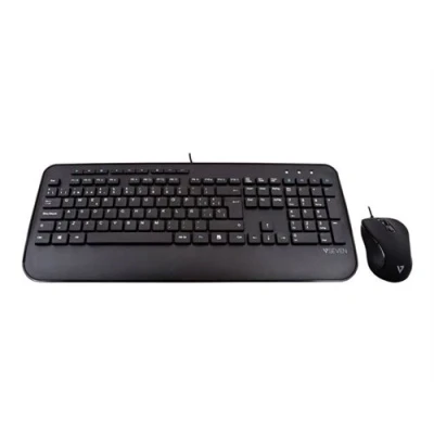 Image de V7 CKU300ES Ensemble clavier et souris USB QWERTY Espagnol noir