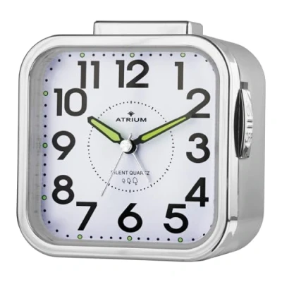 Afbeelding van ATRIUM Wekker Senioren Analoog Zilver Zonder tikgeluid Grote cijfers Duidelijk Eenvoudige bediening Opbouwend alarmsignaal Snooze Quartz uurwerk A530 19