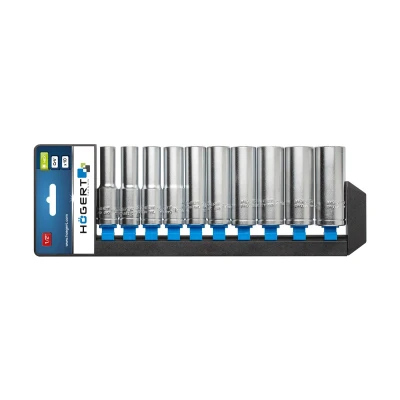 Afbeelding van Hogert Technik HT1A888 Doppenset 10 Zeskant Chroom vanadium staal 1/2 Vierkant