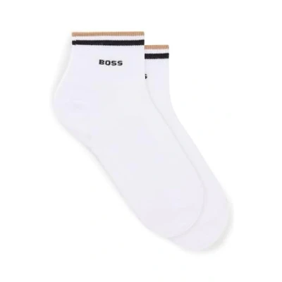 Afbeelding van BOSS 2p Sh Stripe Cc korte herensokken, wit 100, 39 42