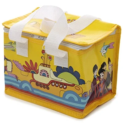 Afbeelding van Kleine koeltas voor lunch geel met Yellow Submarine print 16 x 21 14 cm 4,7 liter Koeltassen The Beatles
