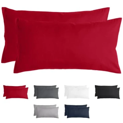 Afbeelding van Komfortec Set van 2 Premium Kussenslopen 40x80 cm Superzachte Kussenhoes 100% Geborsteld Polyester 90g/m² Zwart