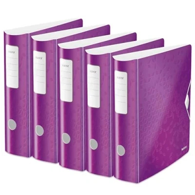 Afbeelding van Leitz WOW ordner Active rug van 8,2 cm, paars 5 stuks
