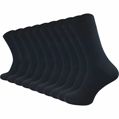 Afbeelding van GAWILO sokken van 100% katoen (10 paar) Zonder drukkende naden, met comfortabele rand die de aderen beschermt Katoenen voor dames en heren, zwart.