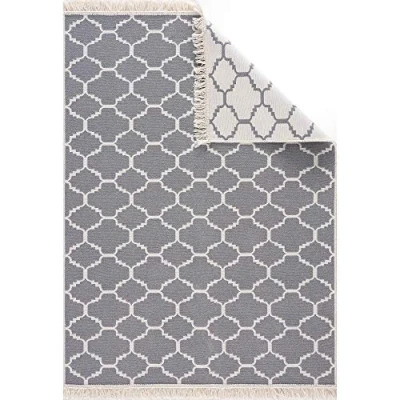 Afbeelding van Fashion4Home Tapijtloper kleed voor woonkamer, slaapkamer, keuken, kinderkamer, badkamer Boho Kelim kleden loper gang lichtgrijs wit, afmetingen: 80 x 150 cm