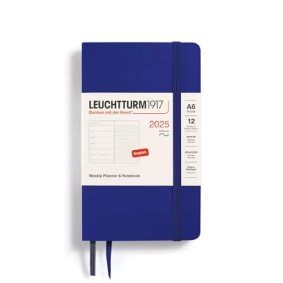 Afbeelding van Leuchtturm1917 Weekly Planner &amp; Notebook A6 Pocket 12 maanden 2025 Softcover Ink