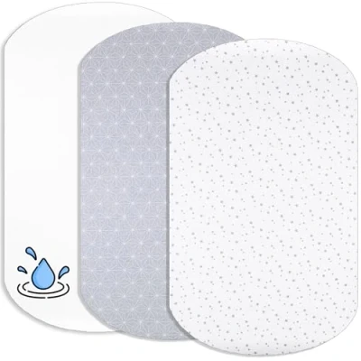 Afbeelding van Lovely Hippo Cododo Hoeslaken + 1 matrasbeschermer, waterdicht, compatibel met Iora, Iora Cododo, gemaakt in Europa (sterrenbeeld grijs, Iora)