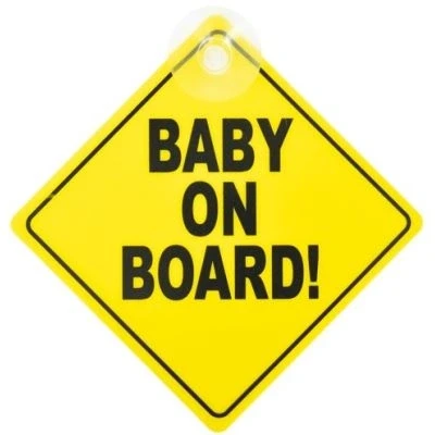 Image de signe bébé à bord! Anglais 12.5 jaune