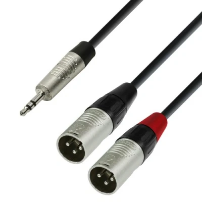 Afbeelding van Adam Hall Cables 4 STAR YWMM 0180 audiokabel REAN mini jack 3,5 mm stereo naar 2 x XLR stekker 1,8 m