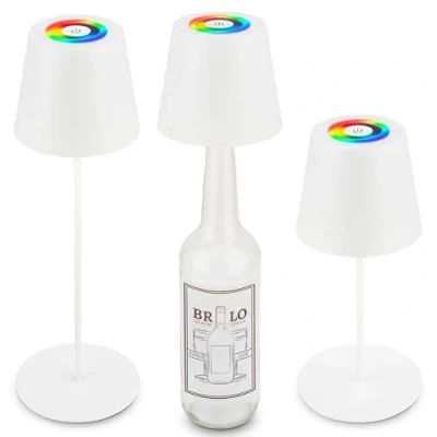 Afbeelding van Briloner Calida Snoerloze RGBW 3 In 1 tafellamp IP44 7510015 Dimbaar Touch hoogte verstelbaar Spatwaterdicht Verwisselbare batterij en lichtbron 36 x Ø10,5 cm Antraciet