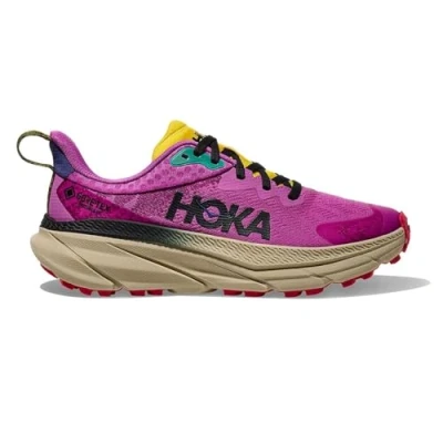 Afbeelding van HOKA Challenger 7 GTX Trail hardloopschoenen, Dames, Maat: 40 2/3, Superbloom/oatmeal Textiel/ synthetisch