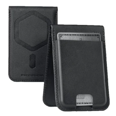 Afbeelding van URBAN ARMOR GEAR Portefeuille Metropolis Magnetic Slim avec fonction de rangement (Portefeuille en cuir végétalien, Jusqu&#039;à cinq cartes crédit) Noir